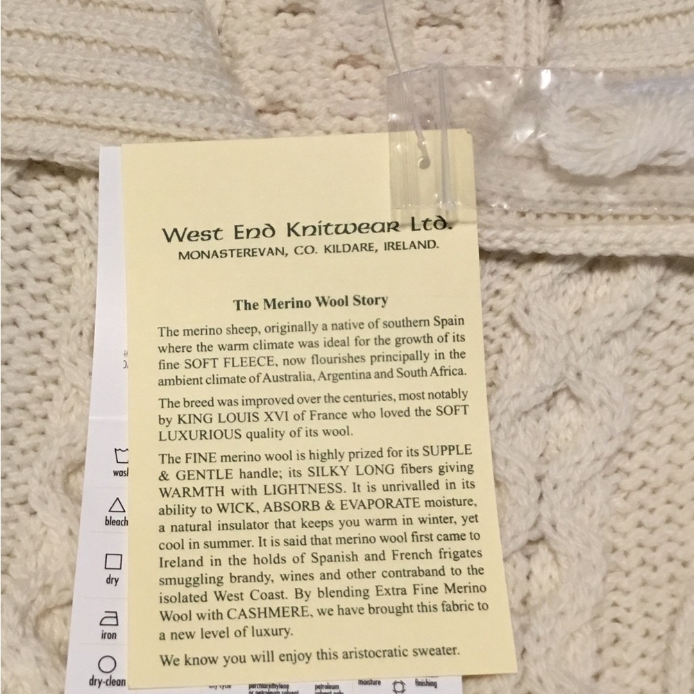 Woman’s Aran Crafts Full Zip Wool Sweater Sz XXL - Picture 6 of 9